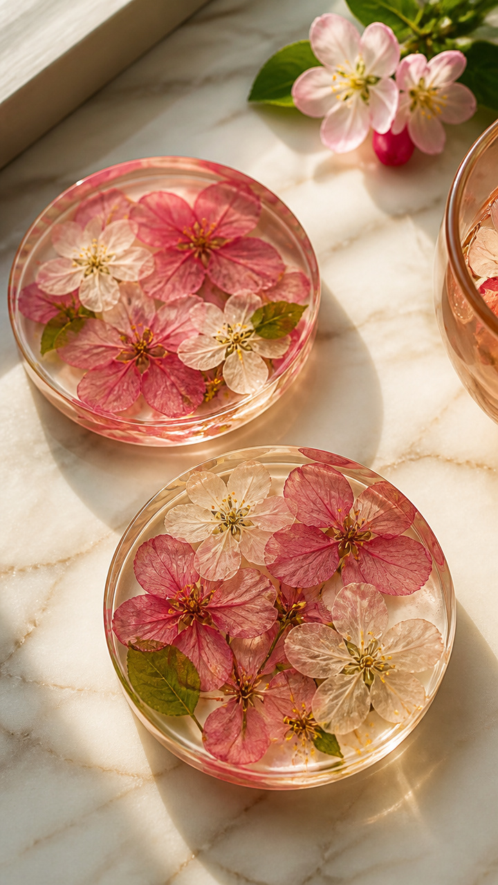 Apple Pressed Flower Coaster