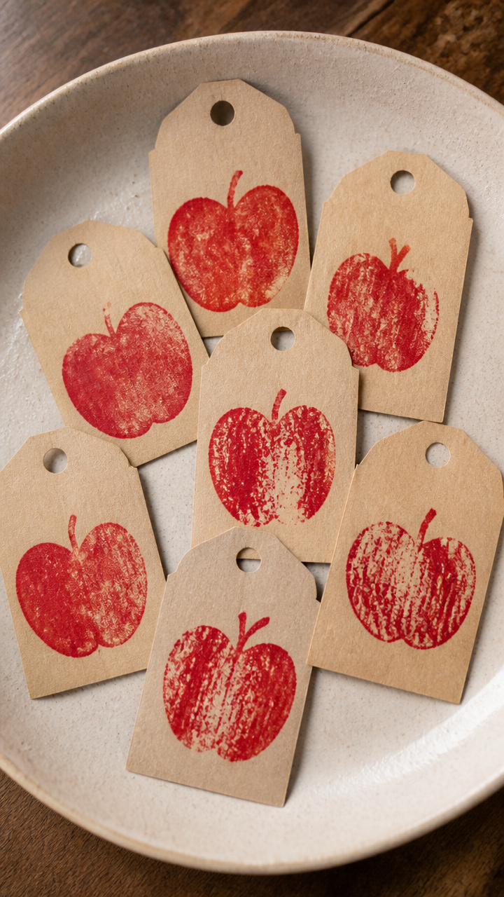 Apple Stamp Gift Tags