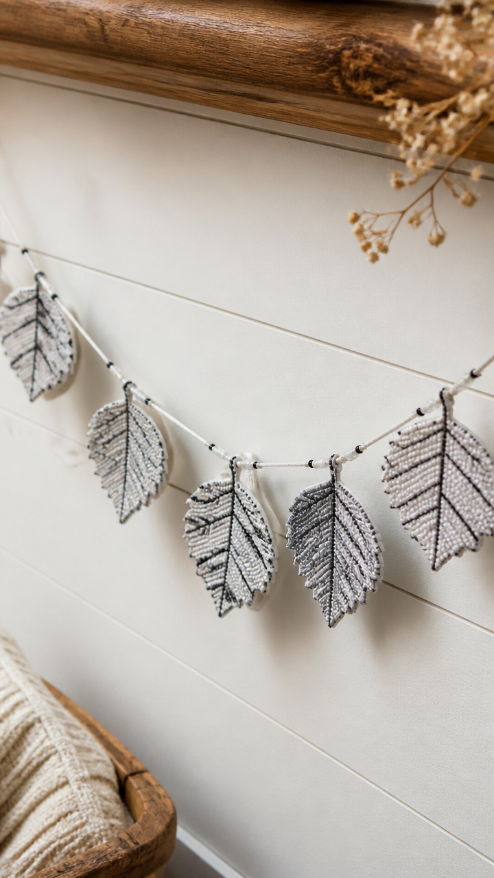 Beaded Birch Leaf Garland
