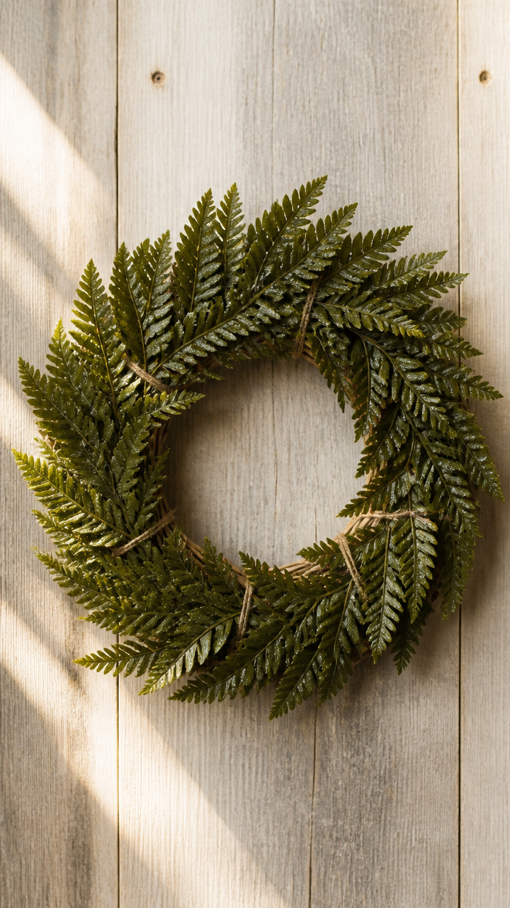 Beeswax-Dipped Fern Wreath