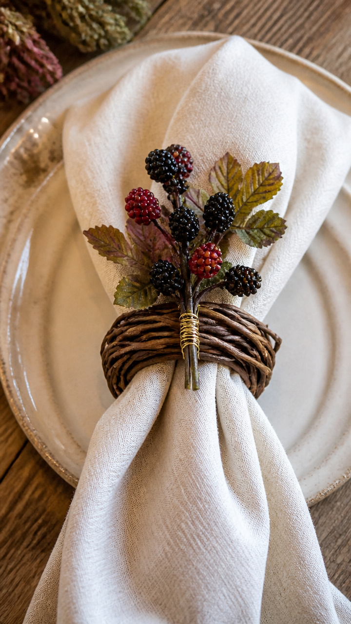 Berry Sprig Napkin Rings