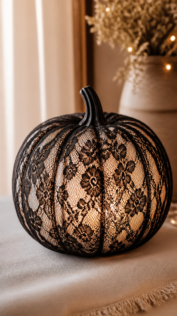 Black Lace Wrap Pumpkin