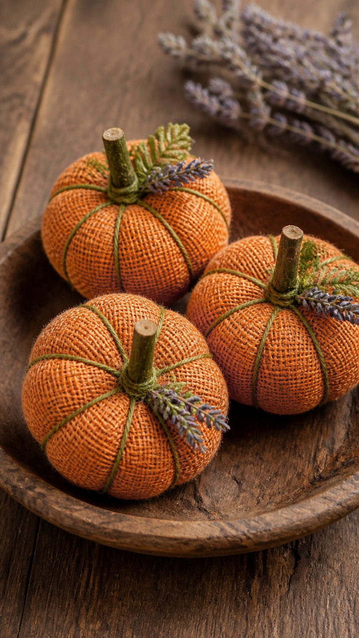 Burlap Pumpkin Sachets