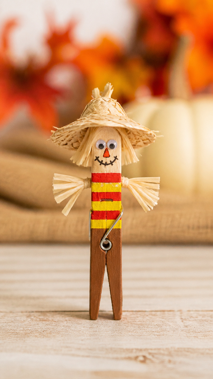 Clothespin Mini Scarecrow