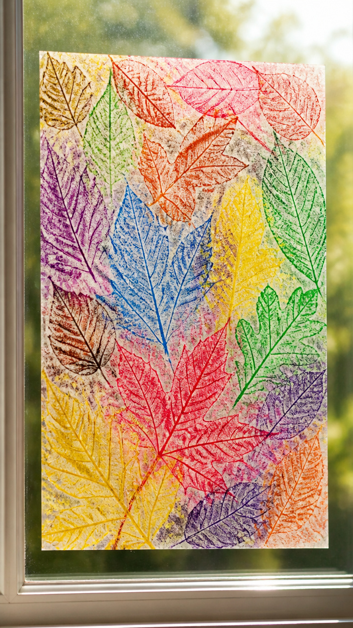 Crayon Rubbing Window Art