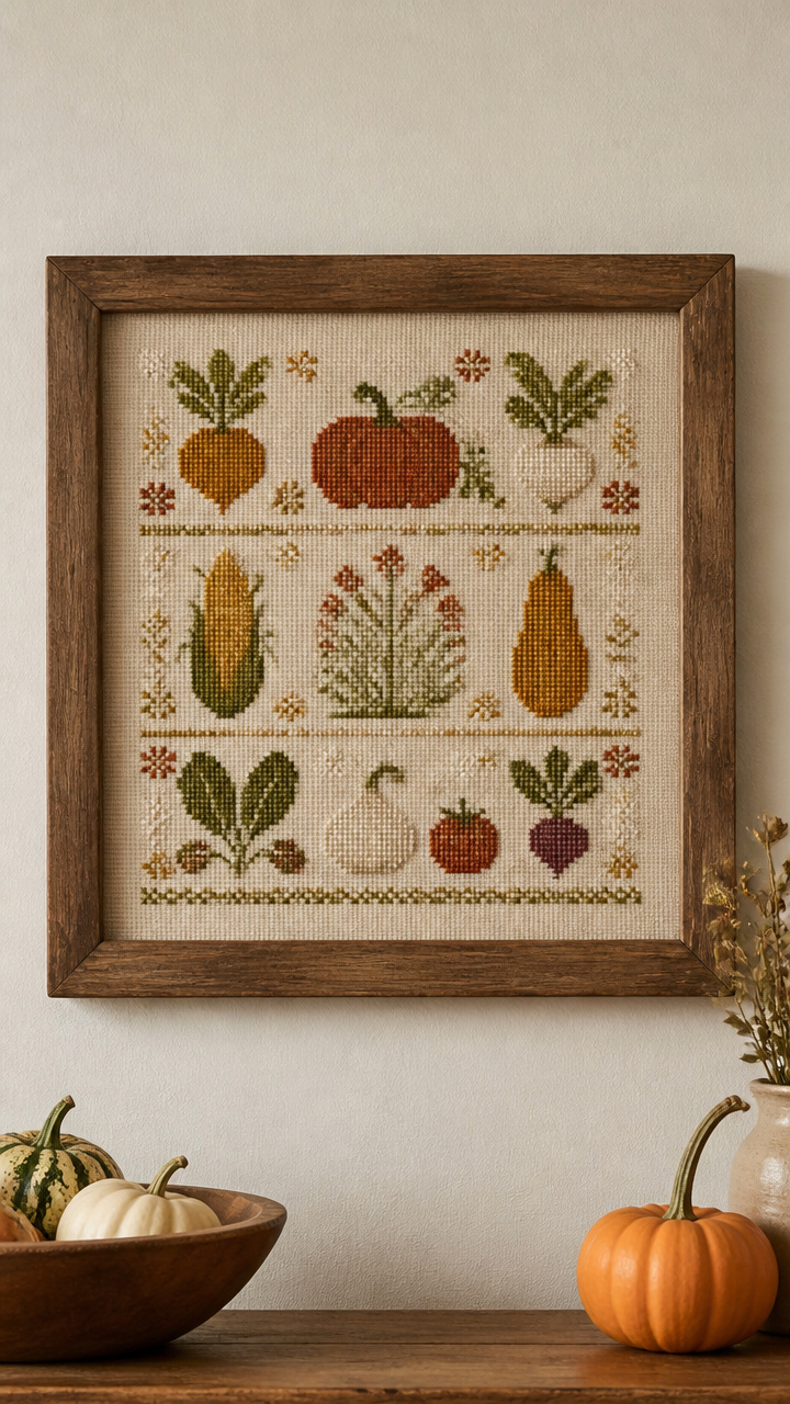 Cross-Stitch Harvest Sampler