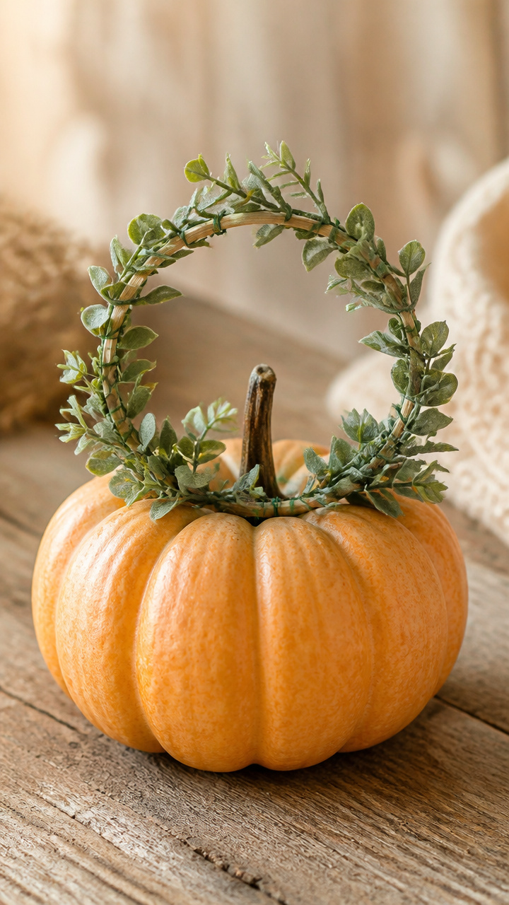 Embroidery Hoop Mini Wreath Pumpkin