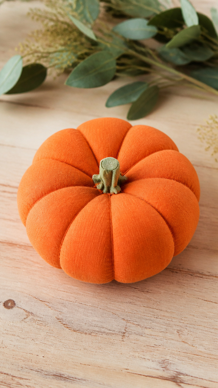Fabric Scrap Pumpkin Pincushion