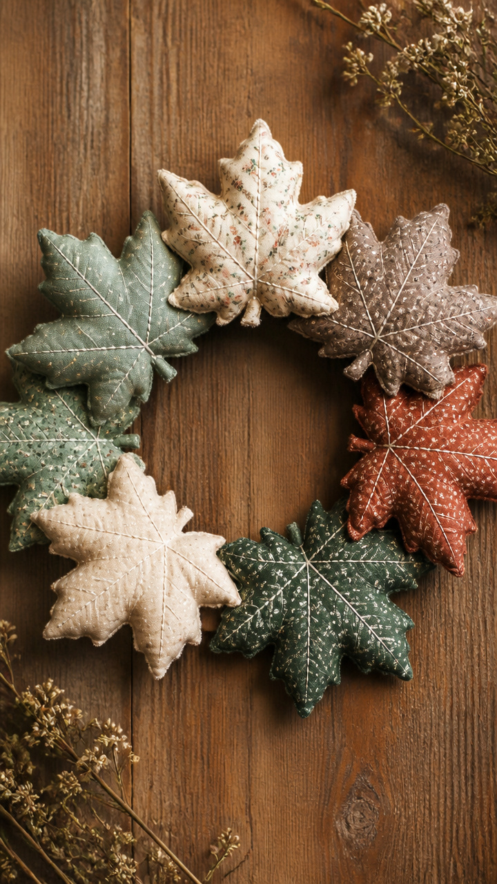 Fabric-Scrap Sycamore Leaves
