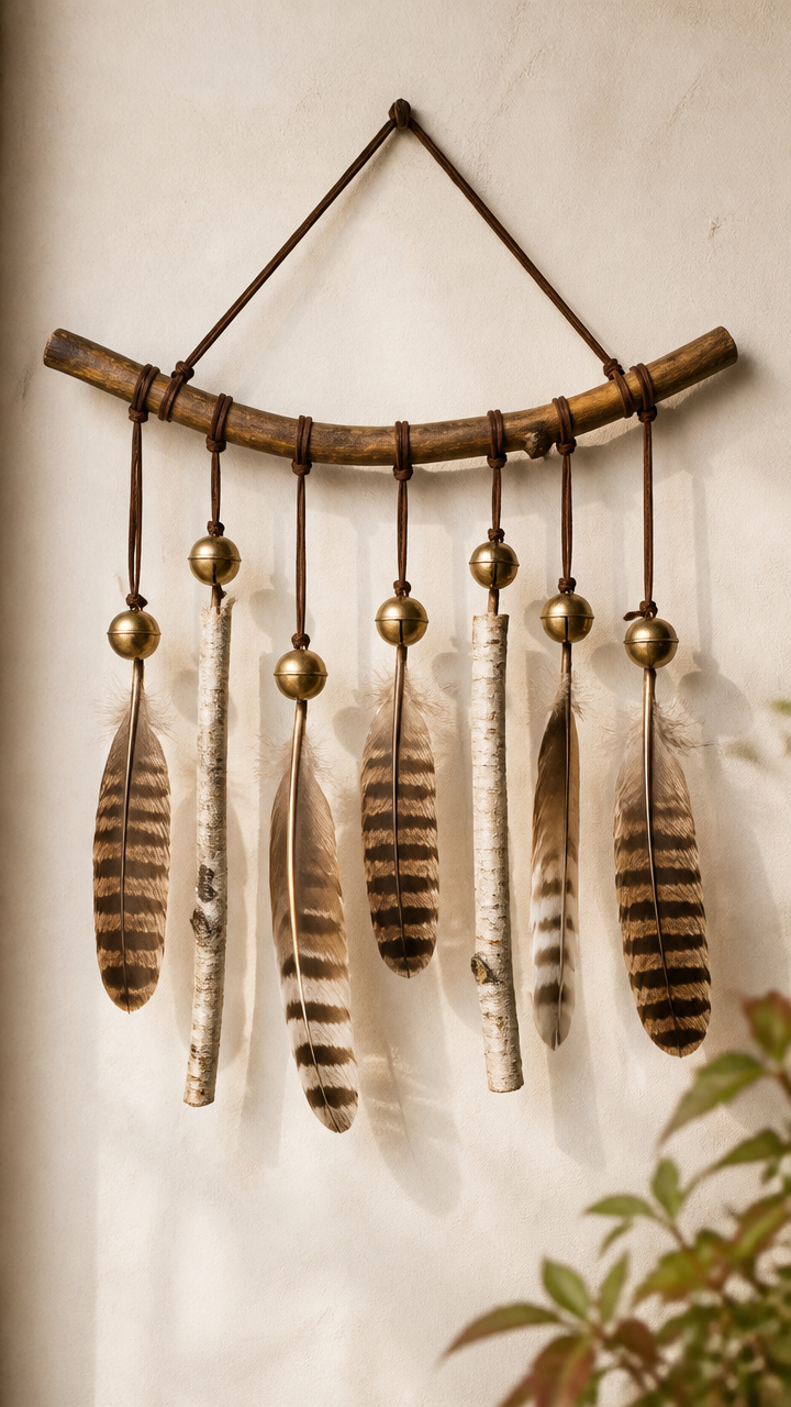 Feather and Twig Wind Chime