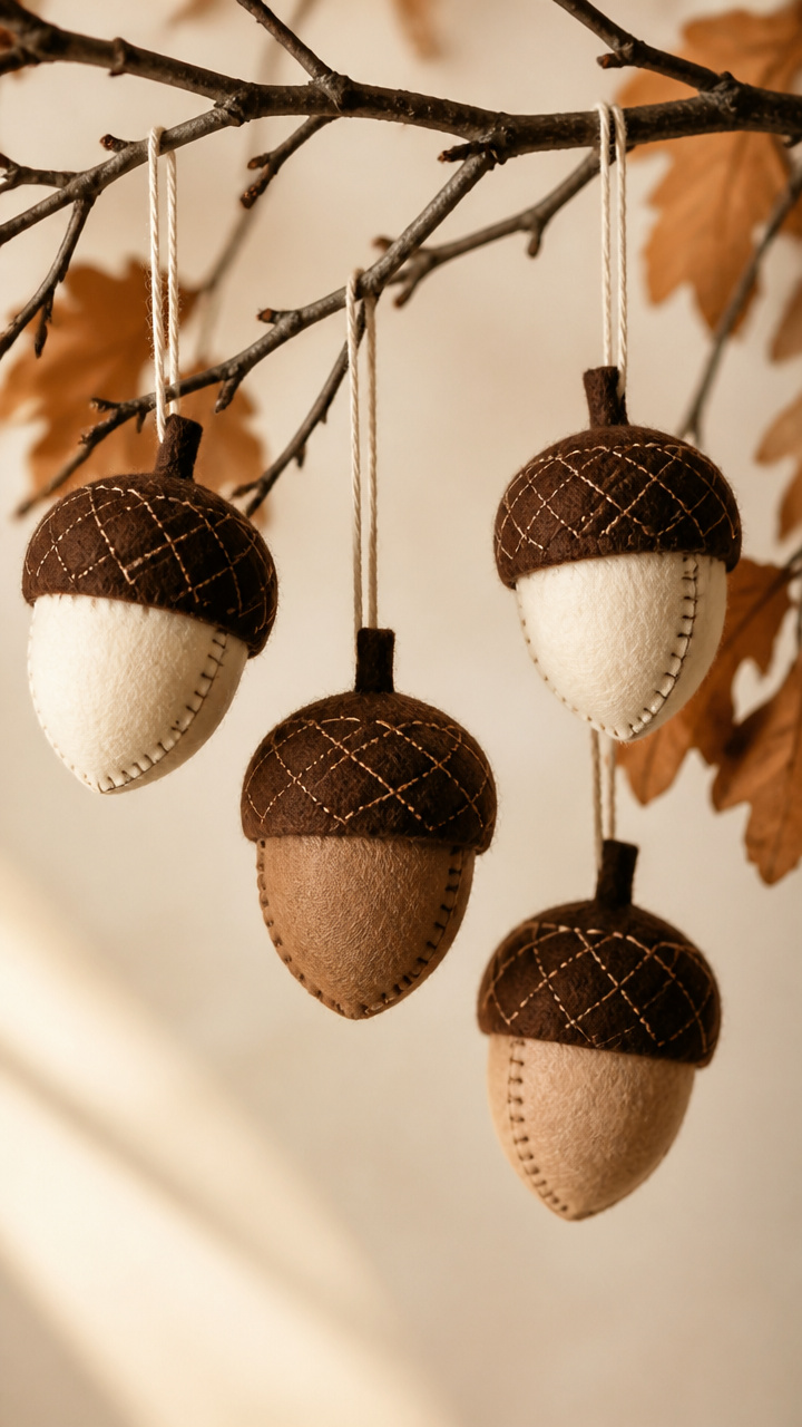 Felt Acorn Ornaments