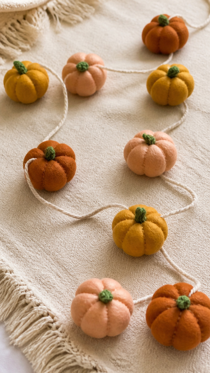 Felt Pumpkin Garland