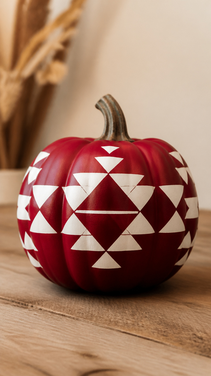Geometric Painted Pumpkin
