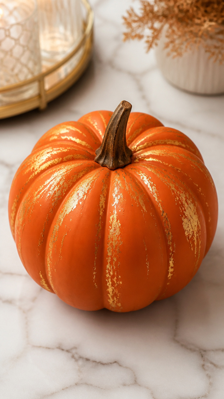Gold Leaf Accent Pumpkin