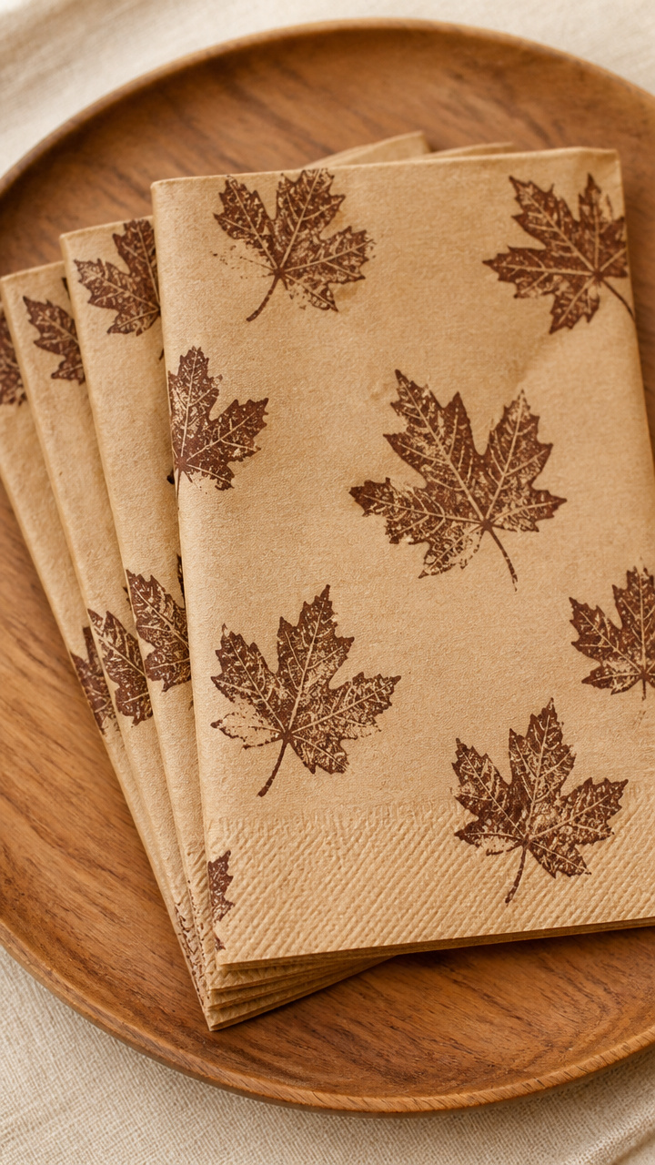 Hand-Stamped Kraft Paper Napkins