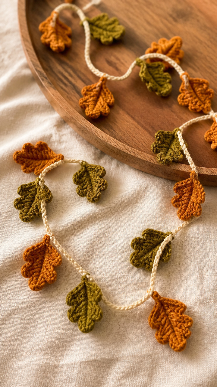 Knitted Mini Leaf Garlands