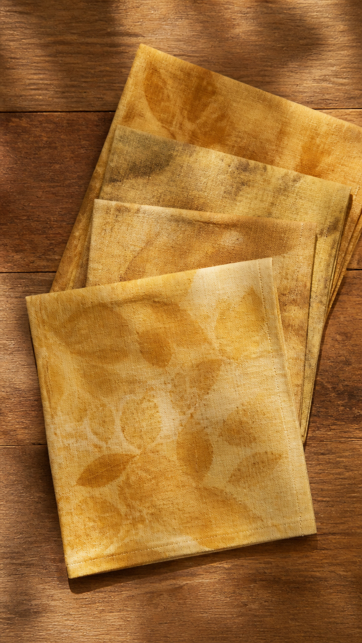 Leaf-Dyed Linen Napkins
