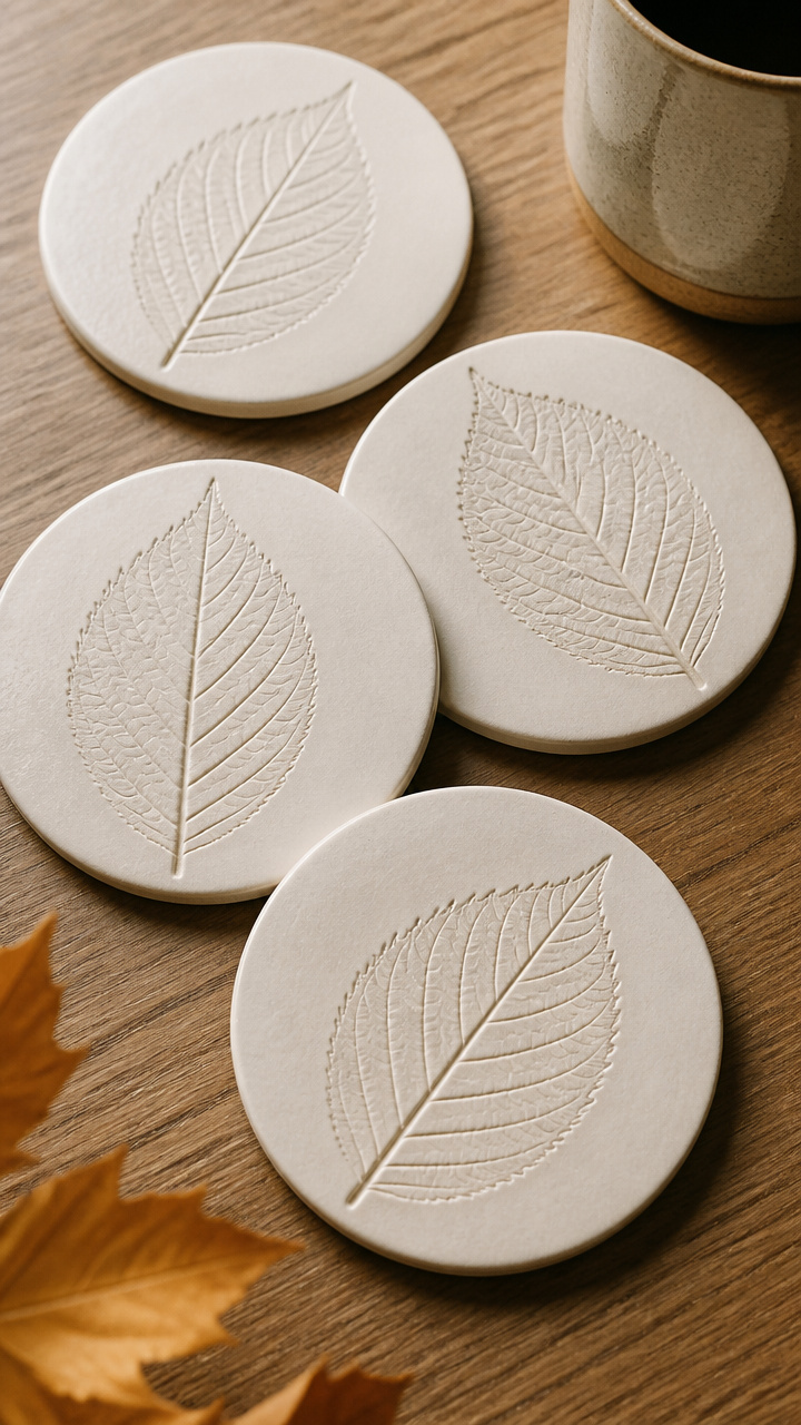 Leaf Imprint Coasters