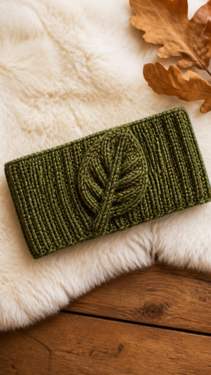 Leaf-Inspired Knit Headband