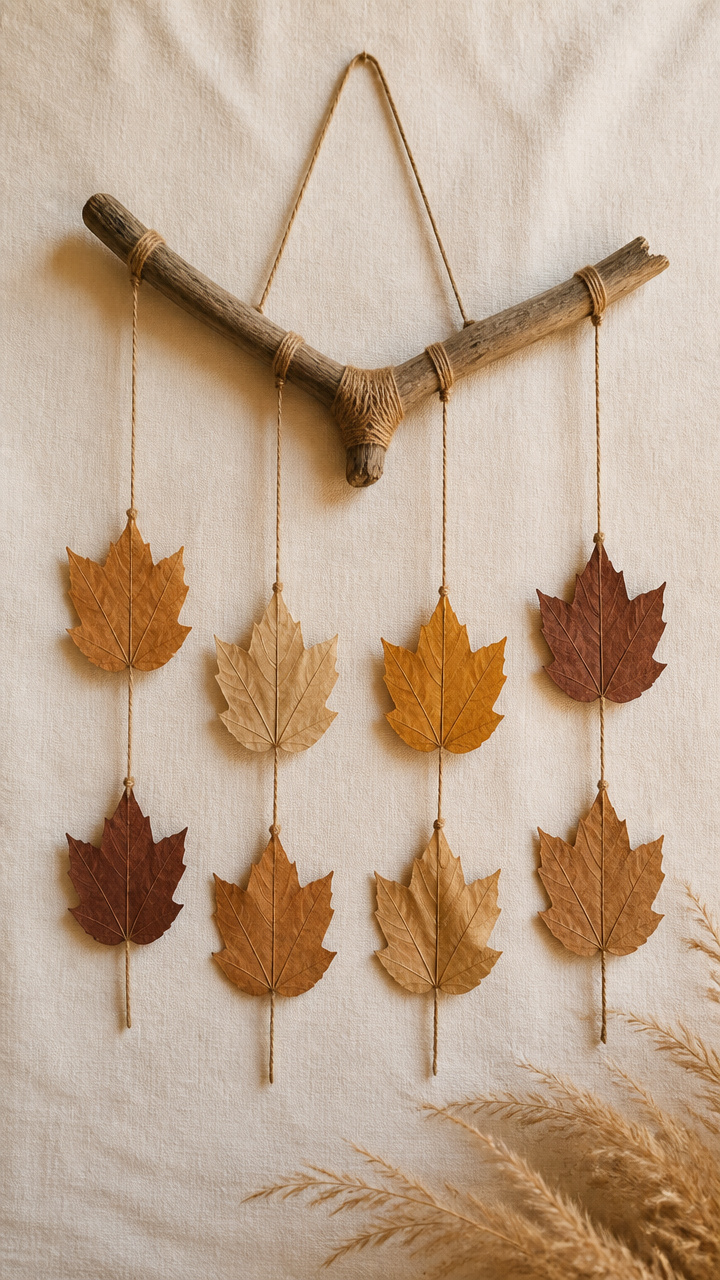 Leaf Mobile with Driftwood