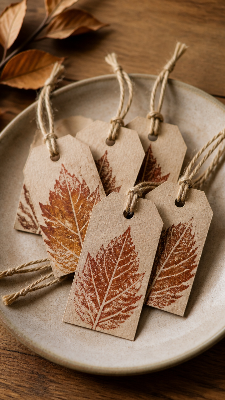 Leaf Print Gift Tags