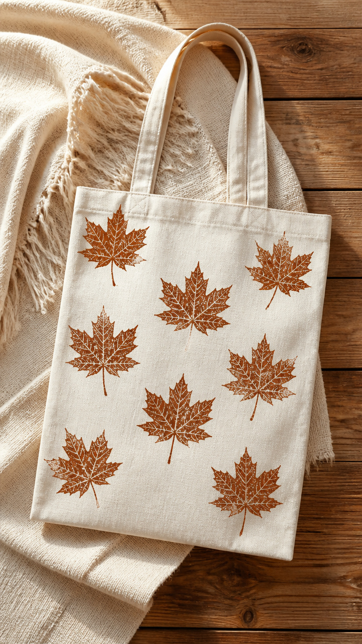 Leaf Print Tote Bag