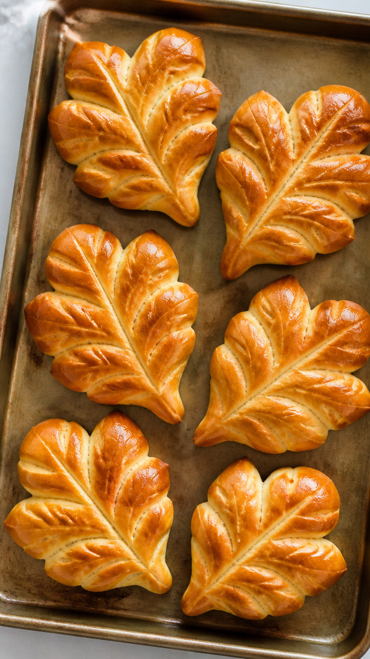 Leaf-Shaped Bread Rolls