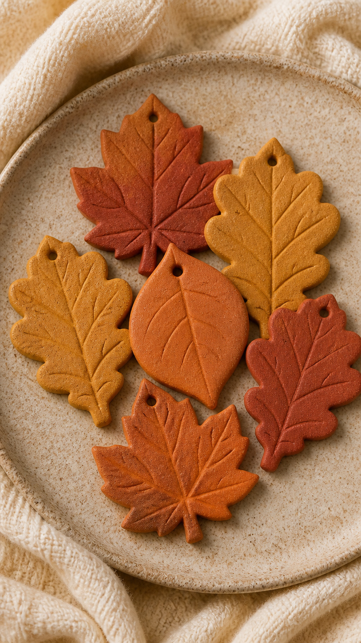 Leaf-Shaped Salt Dough Ornaments