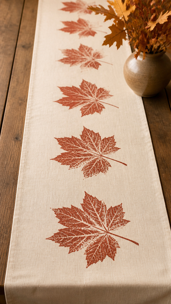 Leaf Stamp Table Runner