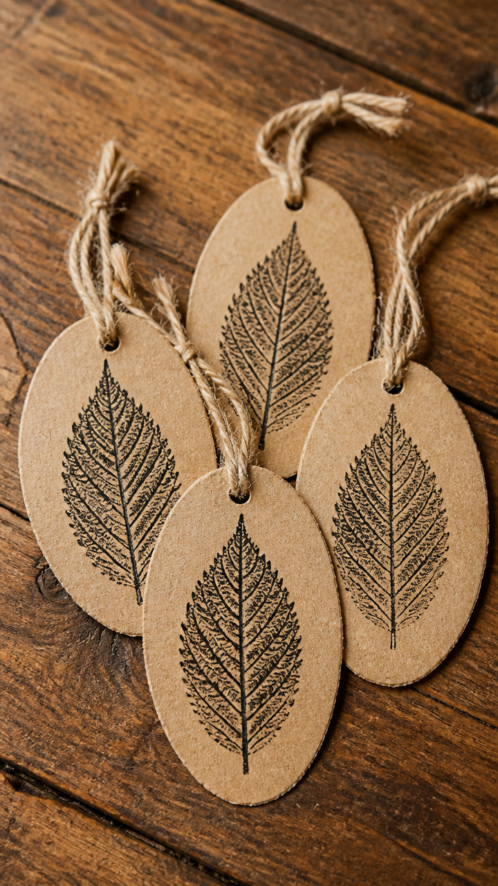 Leaf Stamped Gift Tags