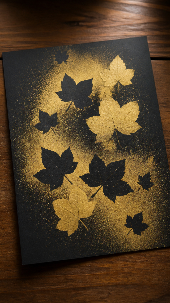 Leaf Stencil Spray Art