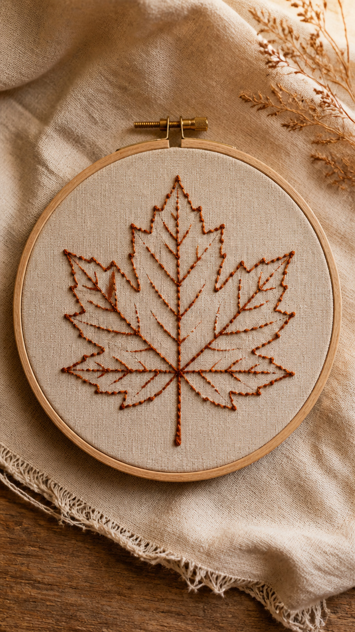 Leaf Vein Embroidery Hoop