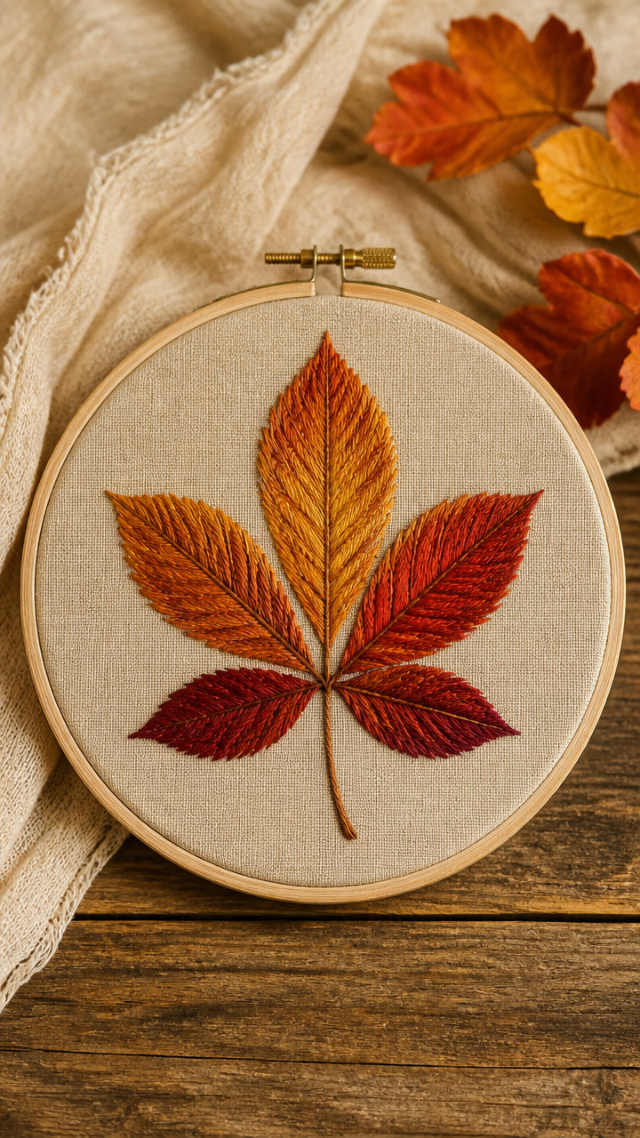 Leaf Vein Embroidery Hoop