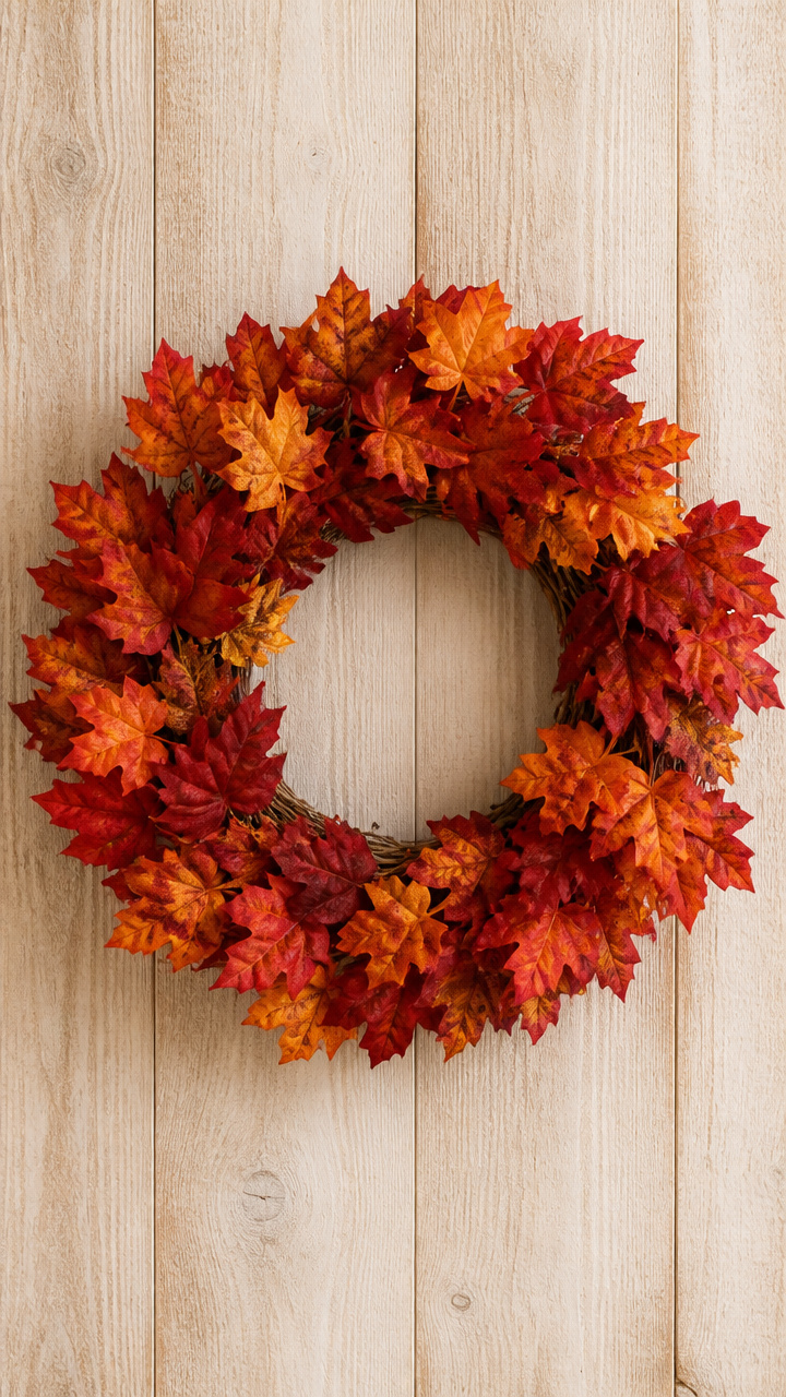 Leaf Wreath with Grapevine Base