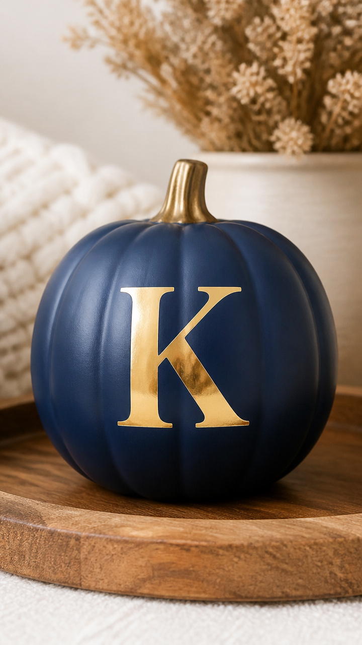 Metallic Sticker Monogram Pumpkin