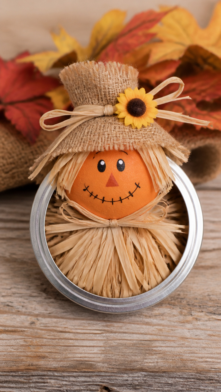 Mini Mason Jar Scarecrow