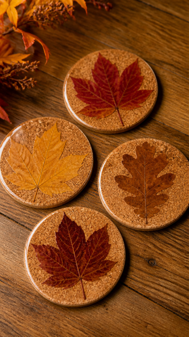 Pressed Leaf Coasters