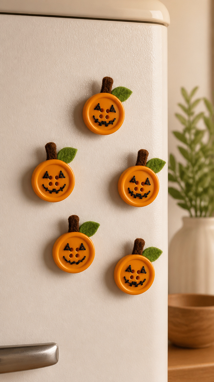 Pumpkin Button Magnets