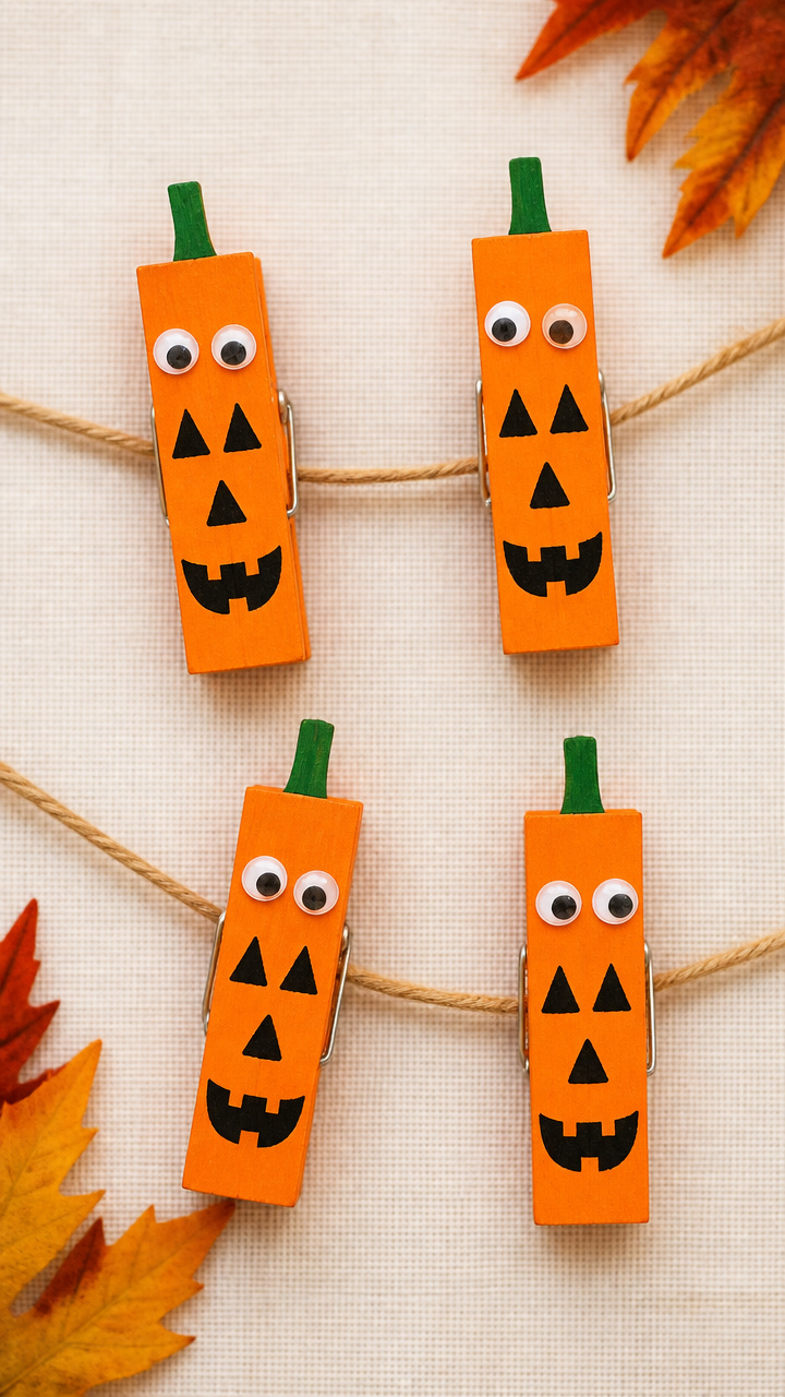 Pumpkin Clothespin Figures