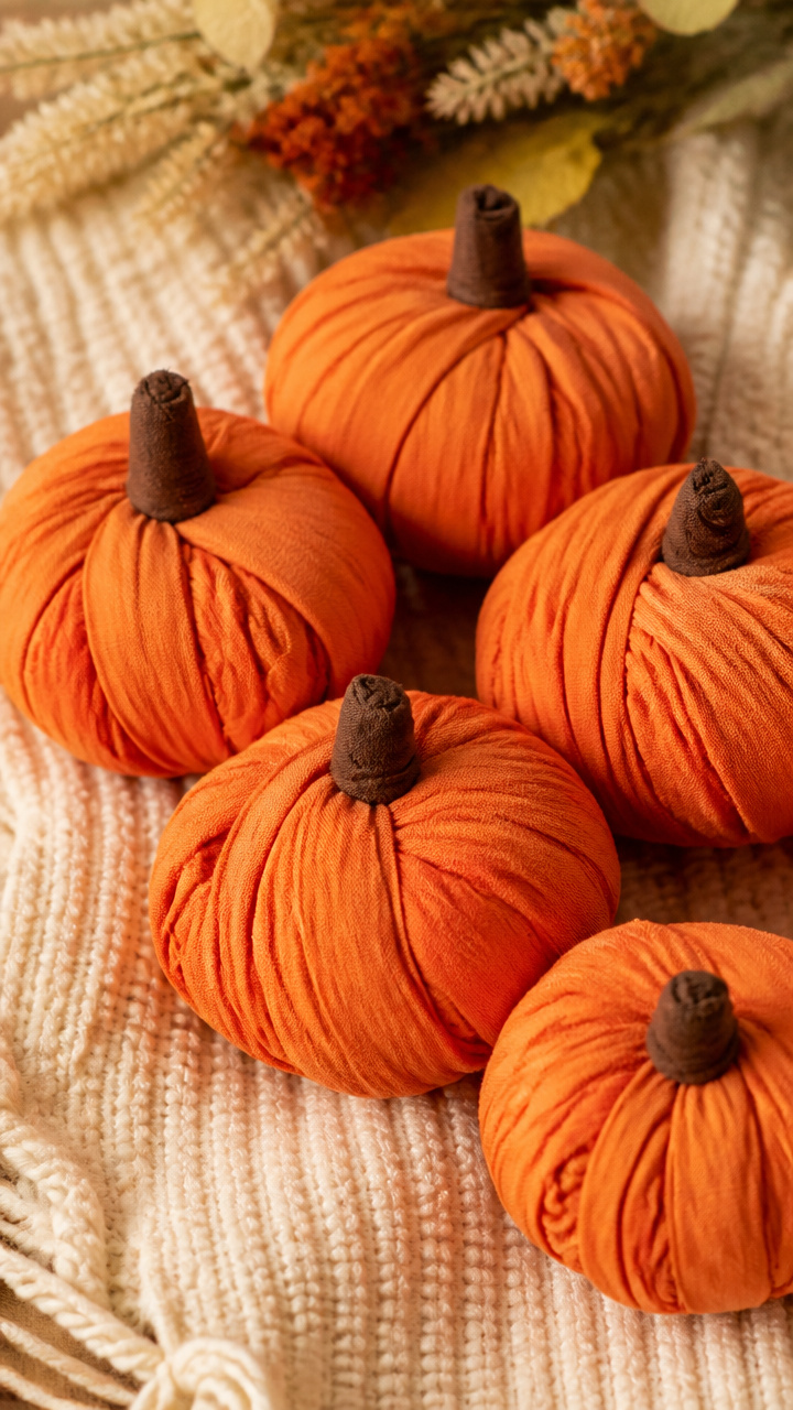 Pumpkin Fabric Scrap Balls