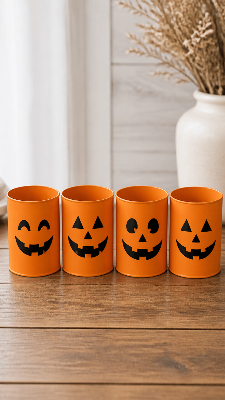 Pumpkin Tin Can Holders
