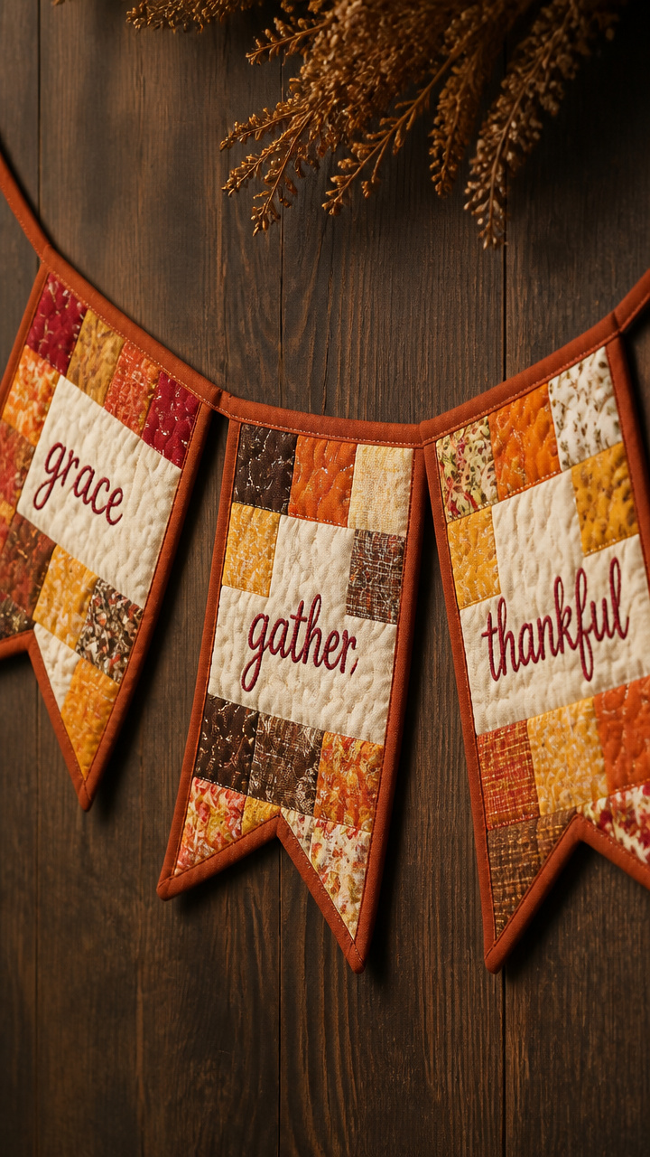 Quilted Fabric Harvest Banner