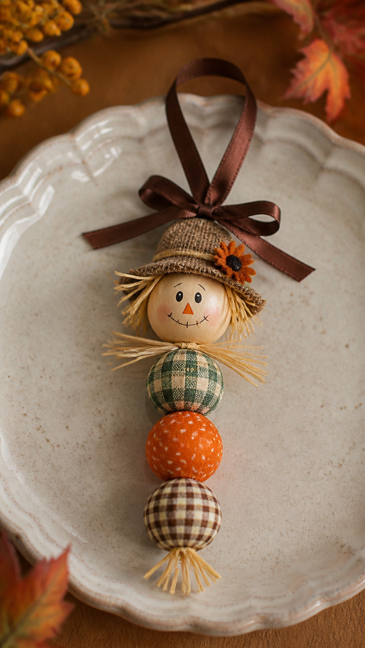 Scarecrow Beaded Ornament