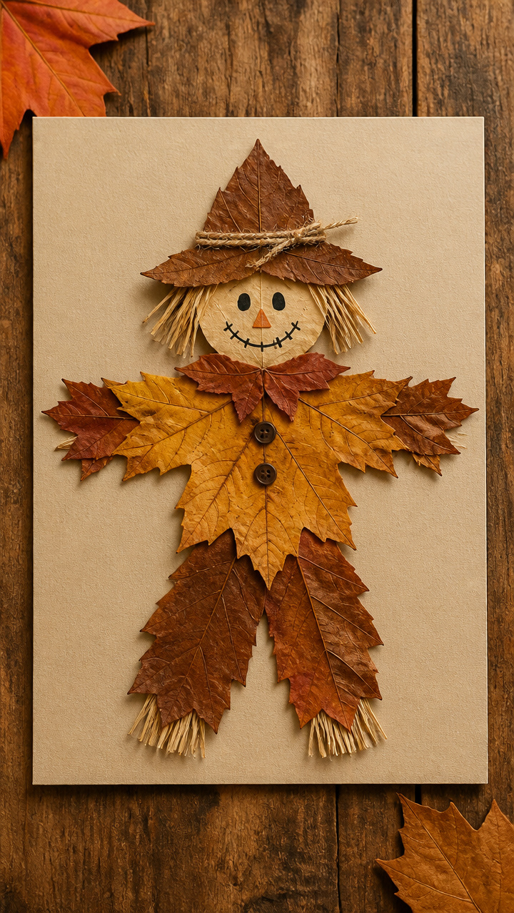 Scarecrow Leaf Collage