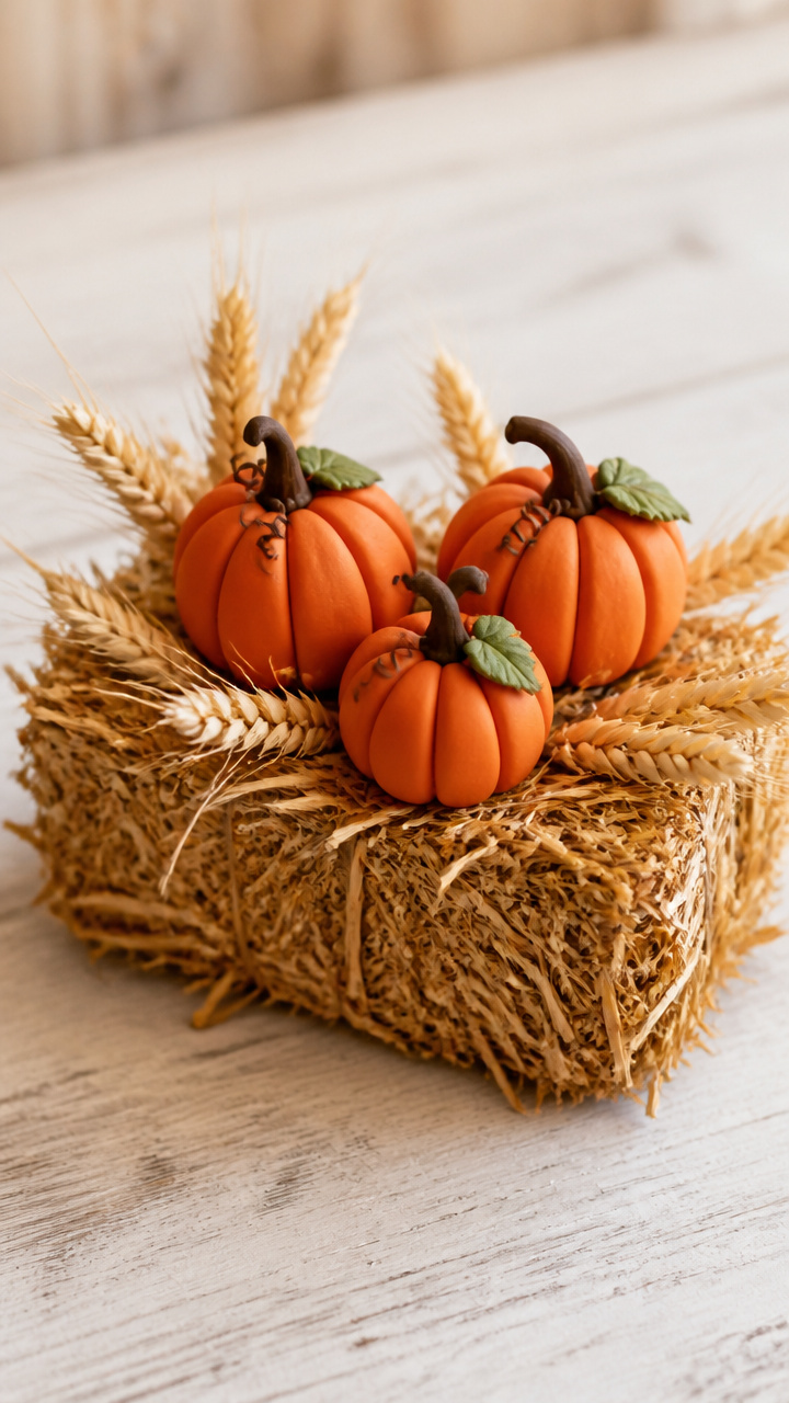 Straw Bale Mini Pumpkin Bed