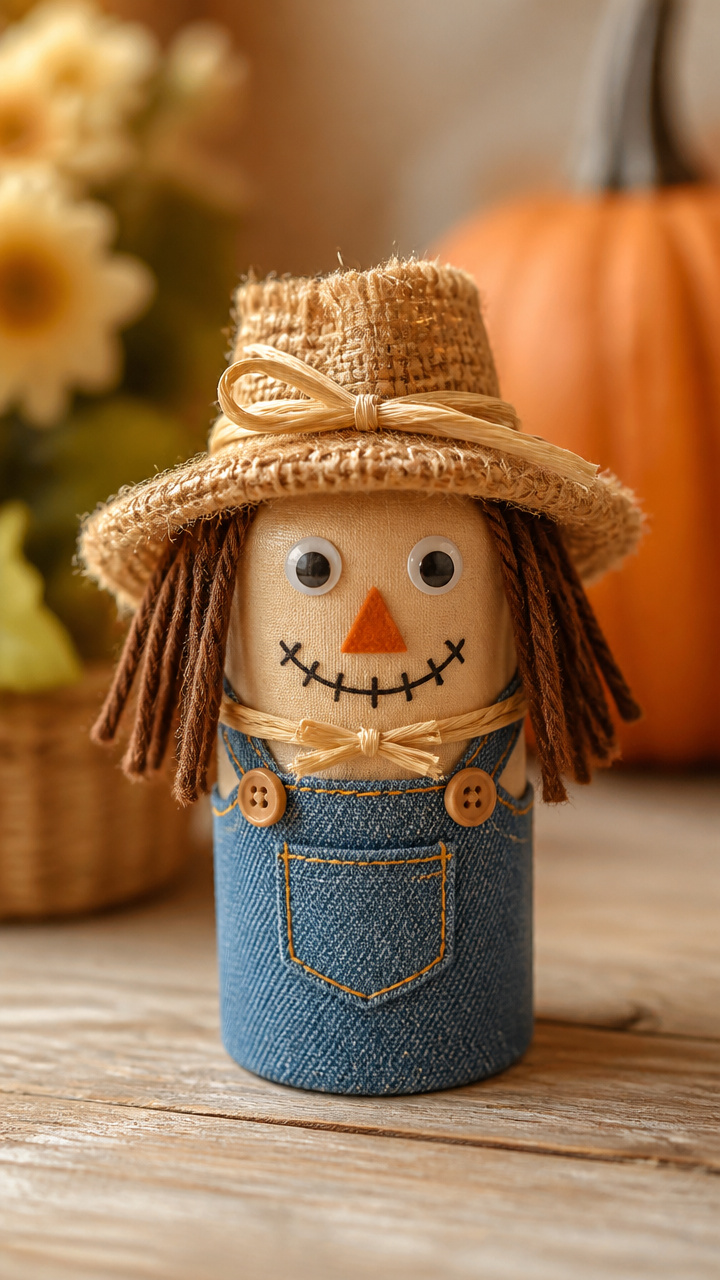 Toilet Paper Roll Scarecrow