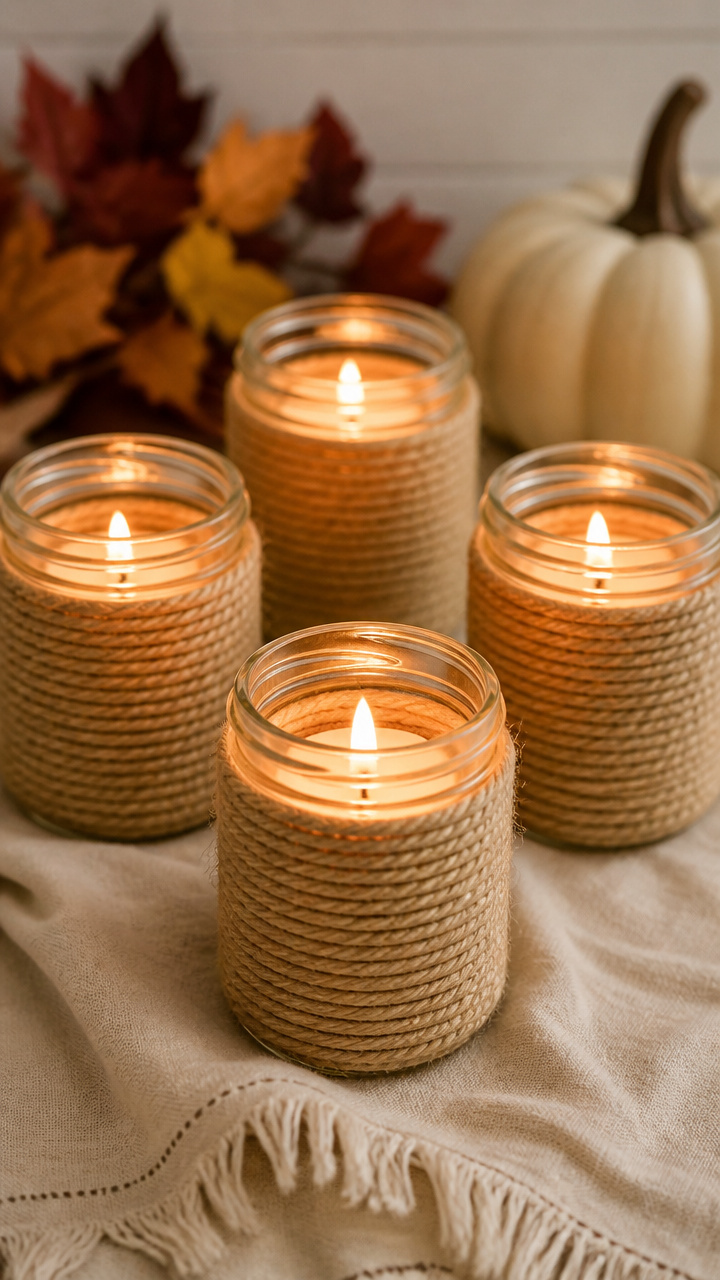 Twine-Wrapped Candles