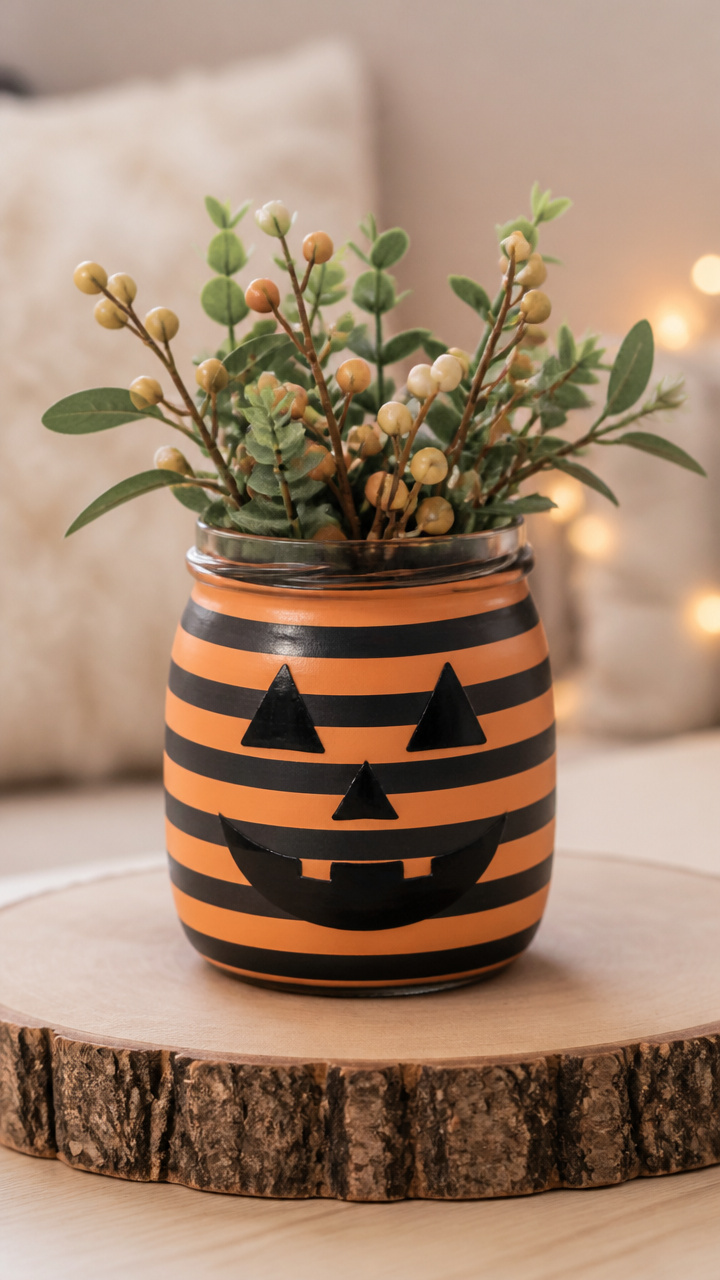 Washi Tape Pumpkin Jars