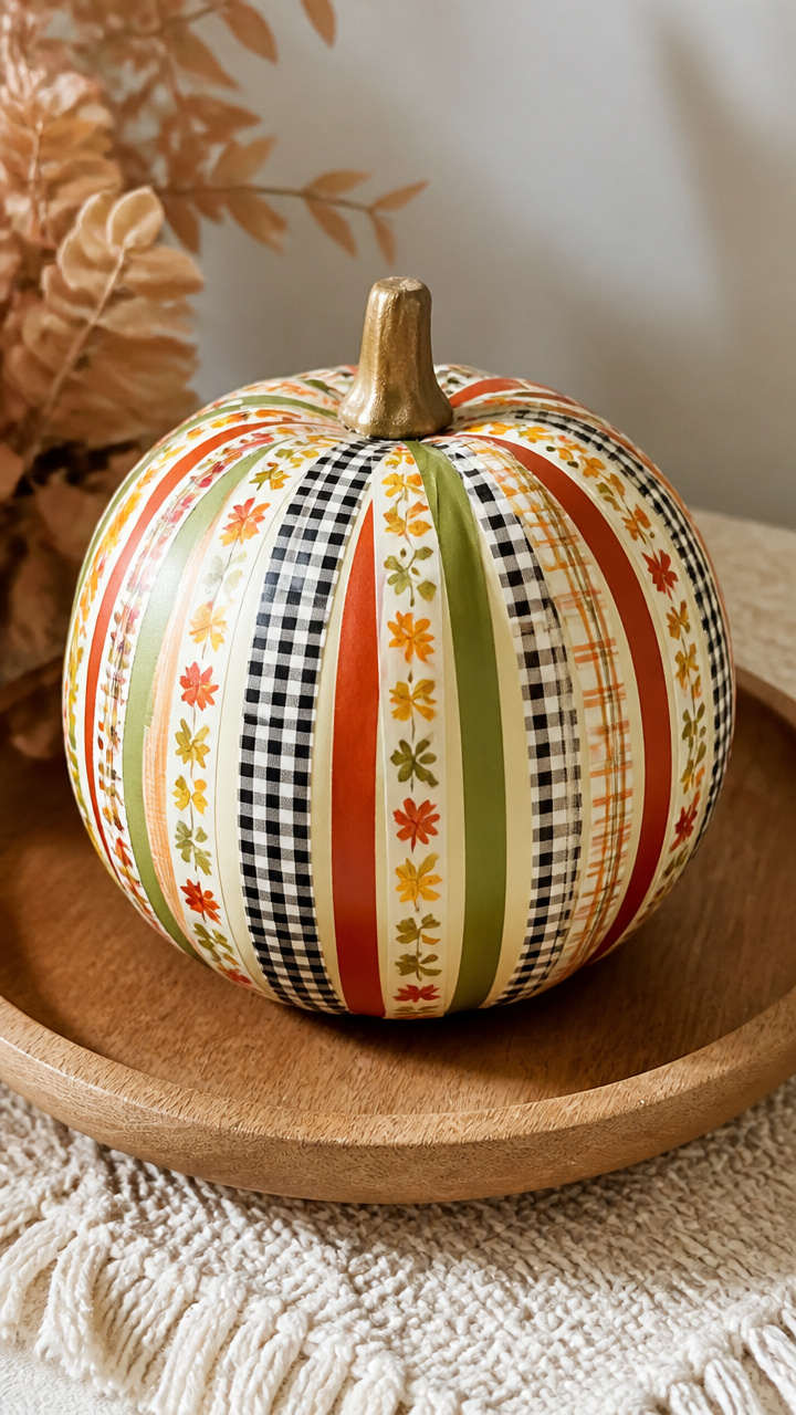 Washi Tape Striped Pumpkin