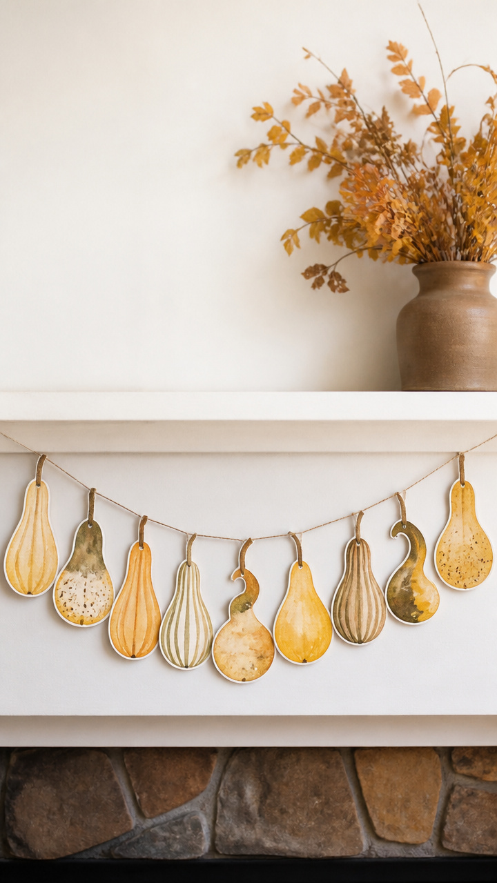 Watercolor Gourd Garland